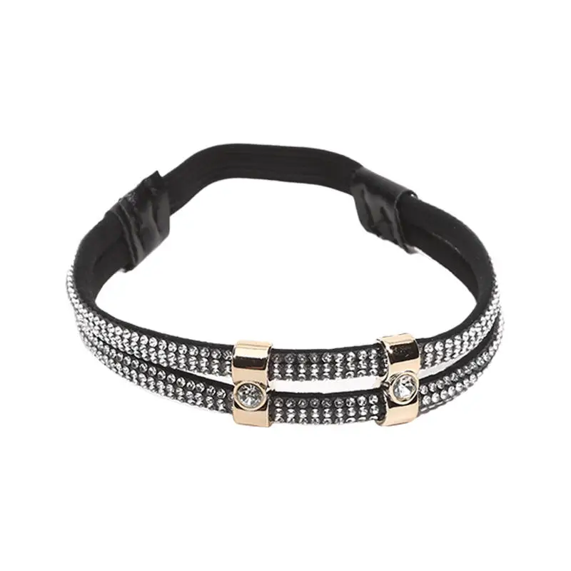 1Pair Rhinestone High Heels Shoes Band Anti-loose Women Diamond Shoelaces Anti-drop Heel Straps Belt Drill Elastic Fixed Belts