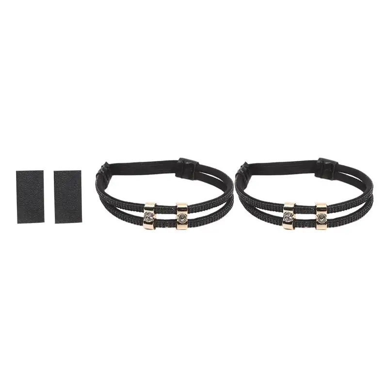 1Pair Rhinestone High Heels Shoes Band Anti-loose Women Diamond Shoelaces Anti-drop Heel Straps Belt Drill Elastic Fixed Belts