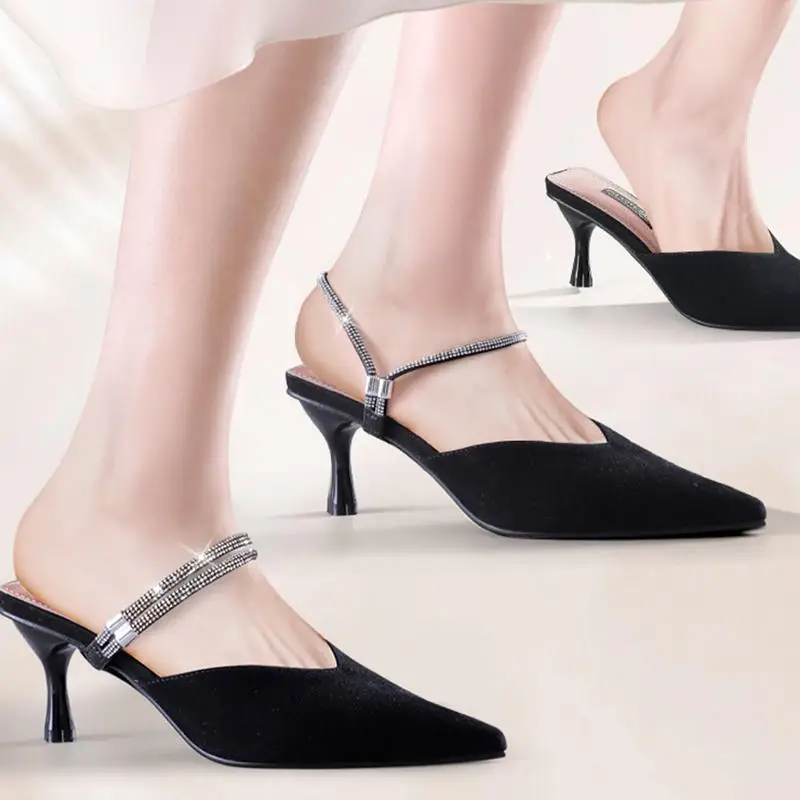 1Pair Rhinestone High Heels Shoes Band Anti-loose Women Diamond Shoelaces Anti-drop Heel Straps Belt Drill Elastic Fixed Belts