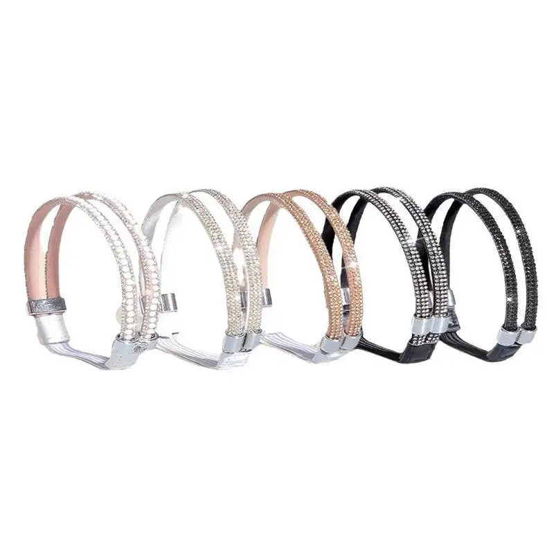 1Pair Rhinestone High Heels Shoes Band Anti-loose Women Diamond Shoelaces Anti-drop Heel Straps Belt Drill Elastic Fixed Belts