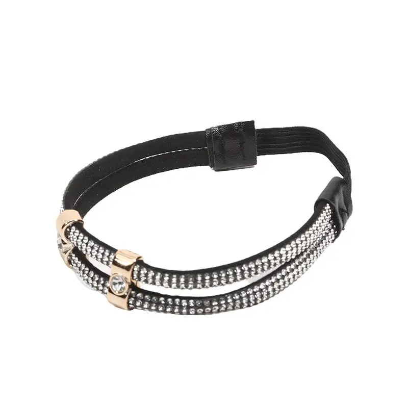 1Pair Rhinestone High Heels Shoes Band Anti-loose Women Diamond Shoelaces Anti-drop Heel Straps Belt Drill Elastic Fixed Belts