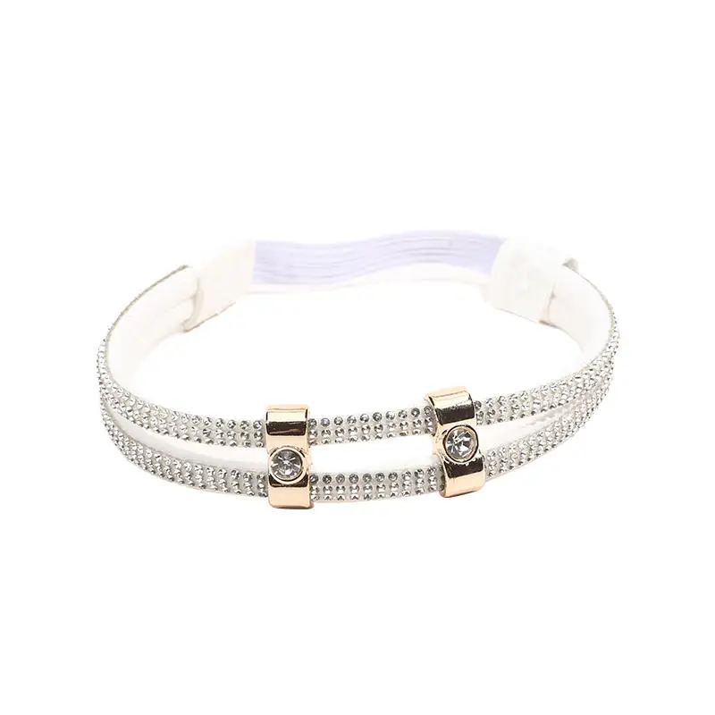 1Pair Rhinestone High Heels Shoes Band Anti-loose Women Diamond Shoelaces Anti-drop Heel Straps Belt Drill Elastic Fixed Belts