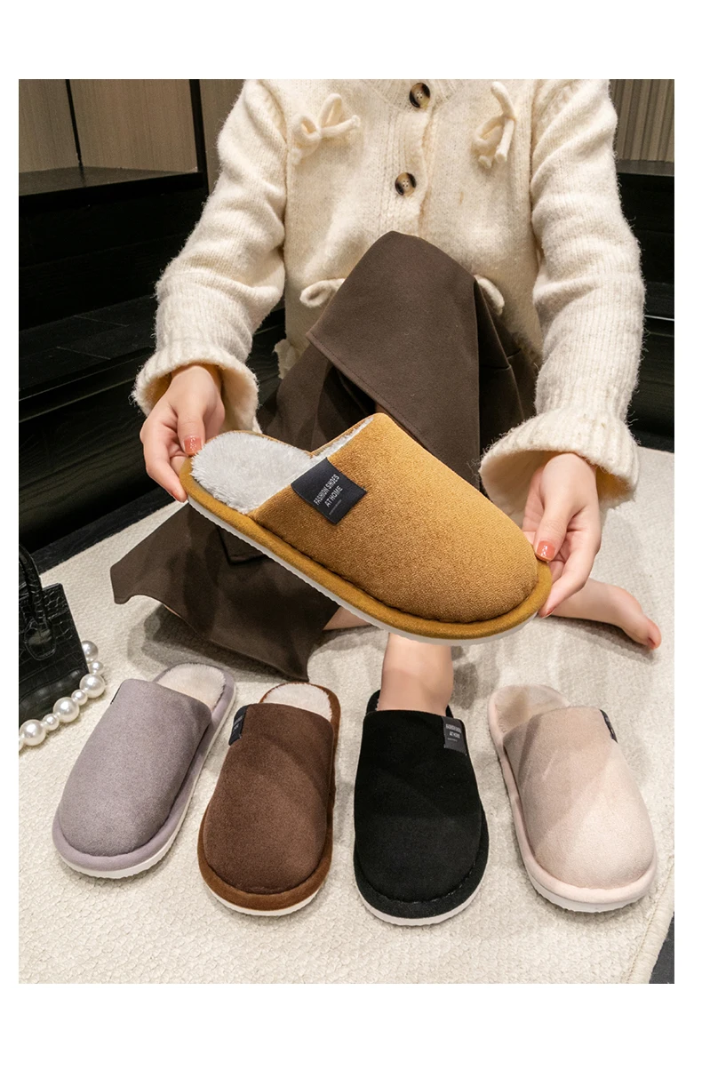 New Trend Winter Couple Indoor Non-slip For Men Women Flip Flops Warm Slippers Home Slides Casual bedroom Soft Comfort Shoes