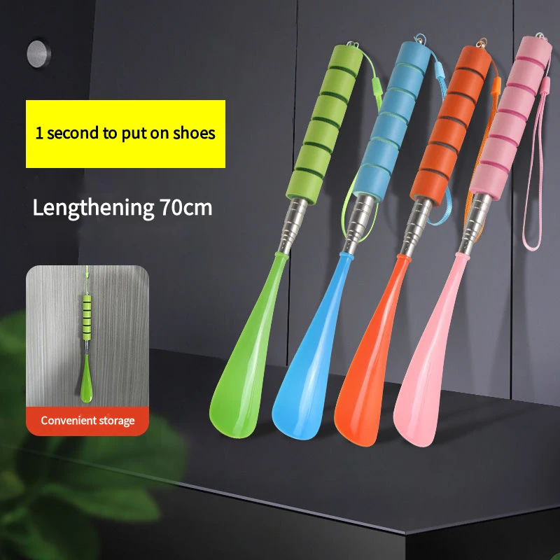 Stretchable Long Shoe horns 30cm-71cm Metal Shoehorn pregnant woman elderly Shoe spoon No bending over Wearing Shoe spatula 1Pcs