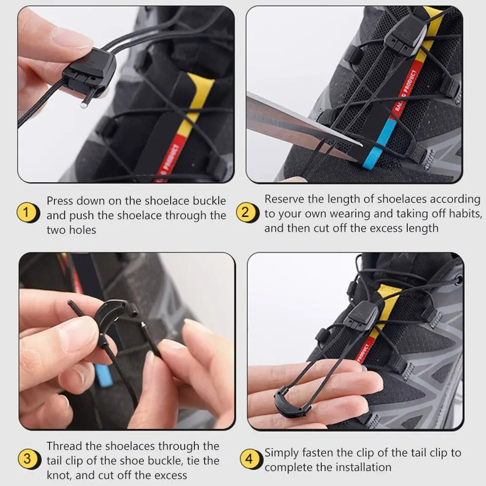 Quick Lace Kit No Tie Round Tennis Shoe Laces Without Ties Adult Kids Quality Running Sneakers Shoelaces for Salomon