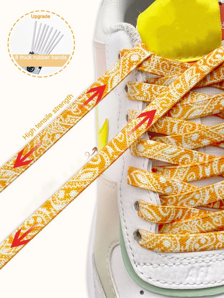 1Pair Elastic laces Sneakers Kids Adult 8MM Flat Shoelace without ties AF1/AJ No tie Shoelaces for Shoes Accessories