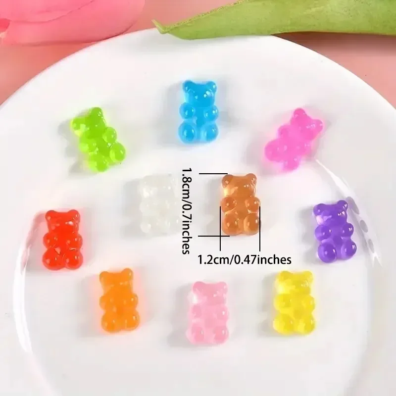 10/20PCS Glow-In-The-Dark Cute Bears Shoe Charms for Clogs Accessories Luminous Clips DIY Slides Sandals Shoe Buckles Decor