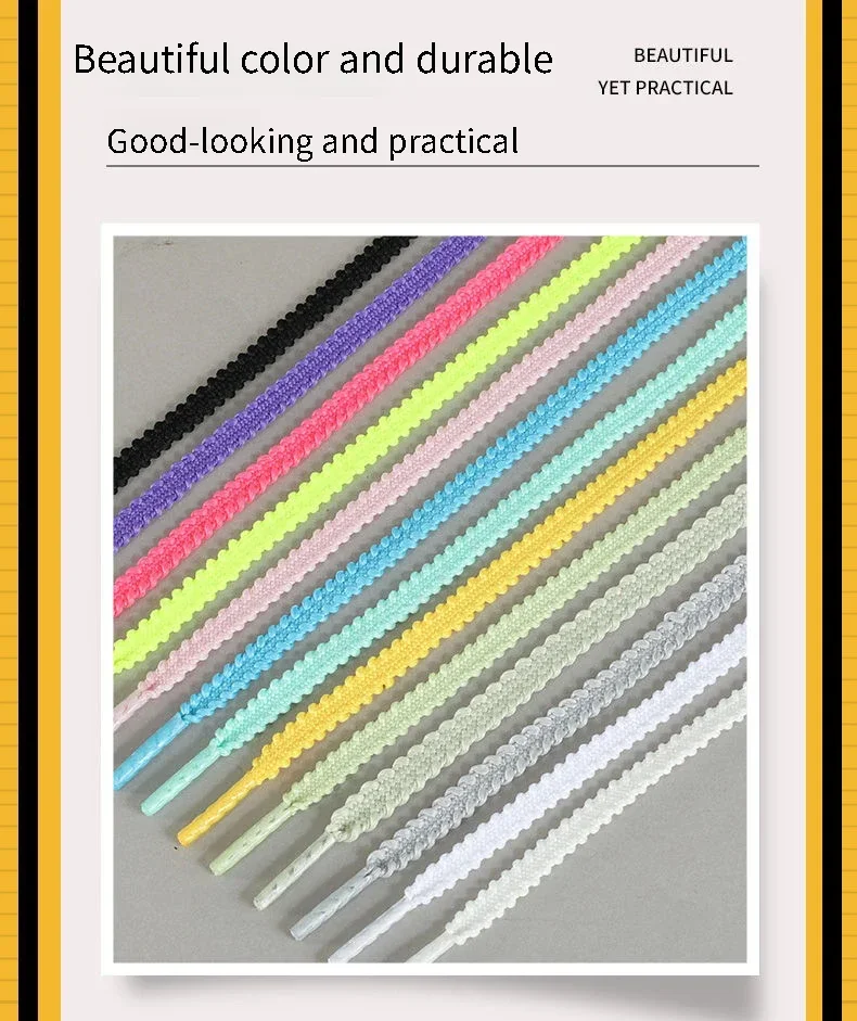 1Pair Elastic Rope Shoelace for Shoes Casual Sneakers Tennis Shoelaces Flat Shoe Laces 120/140/160CM Shoes Accessories