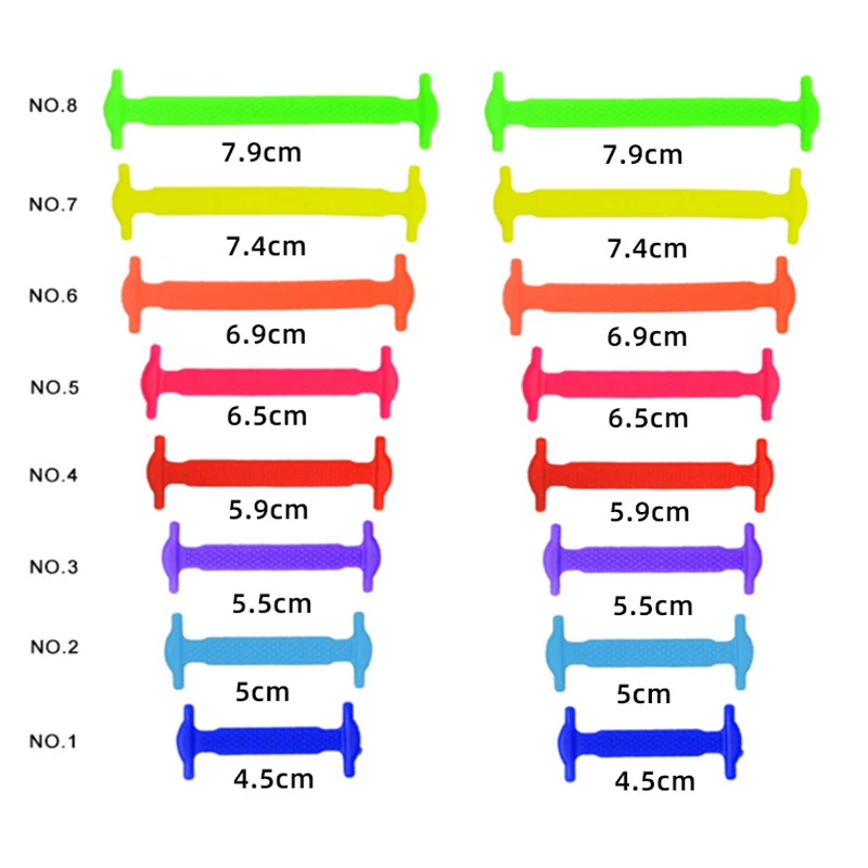 16pcs/lot No Tie Shoelace Lacing Special Silicone Elastic Shoelaces Kid Adult Sneakers Quick Shoe Lace Creative Lazy Rubber Lace