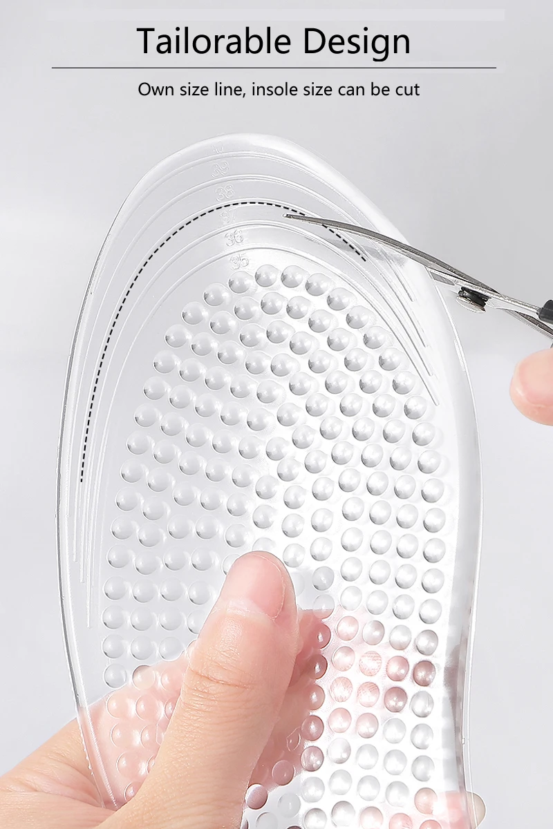 Non Slip Silicone Insoles for Shoes Orthotic Arch Support Insole Soft Shoe Inserts Sport Anti-slip Template Man Women Shoe Sole