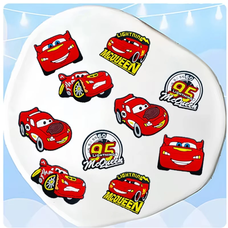 10PCS McQueen Series Shoe Charms For Clogs Cartoon Shoes Accessories Decoration For Sandal Boy Girl Party Gift Favors