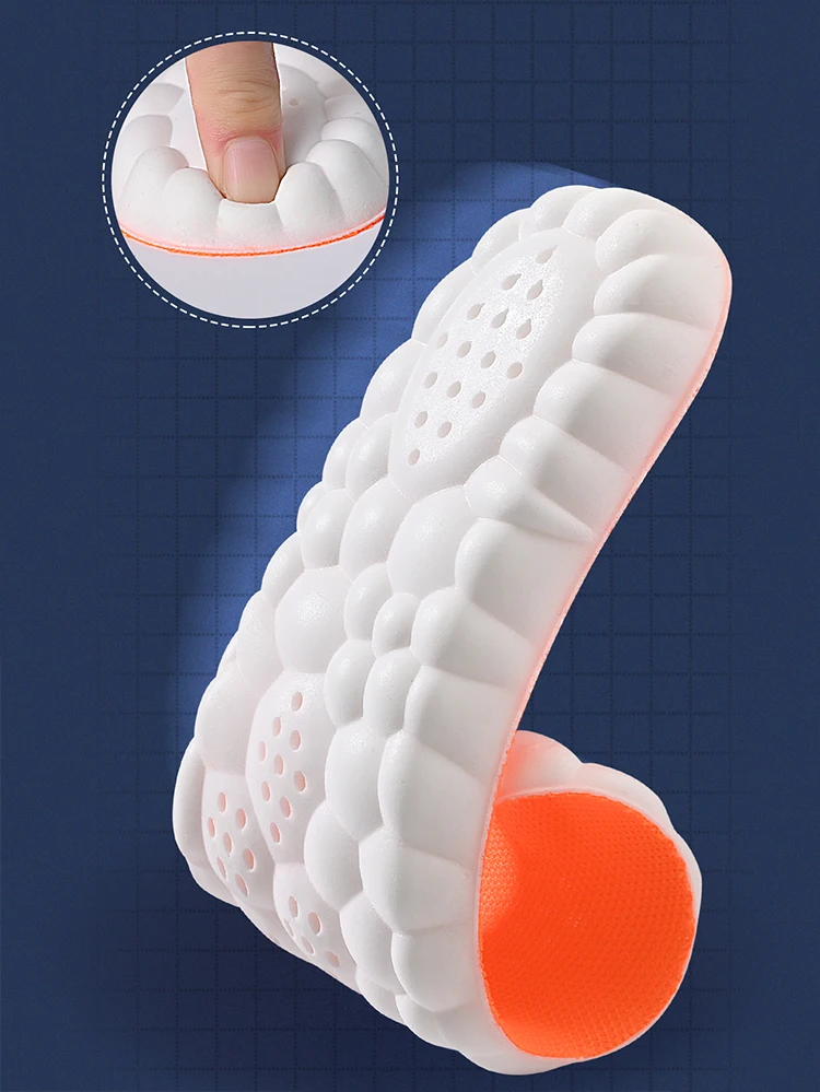 1pairs Latex Sport Insoles Soft High Elasticity Shoe Pads Orthotic Breathable Shock Absorption Cushion Arch Support Insole