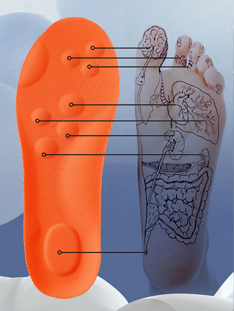1pairs Latex Sport Insoles Soft High Elasticity Shoe Pads Orthotic Breathable Shock Absorption Cushion Arch Support Insole