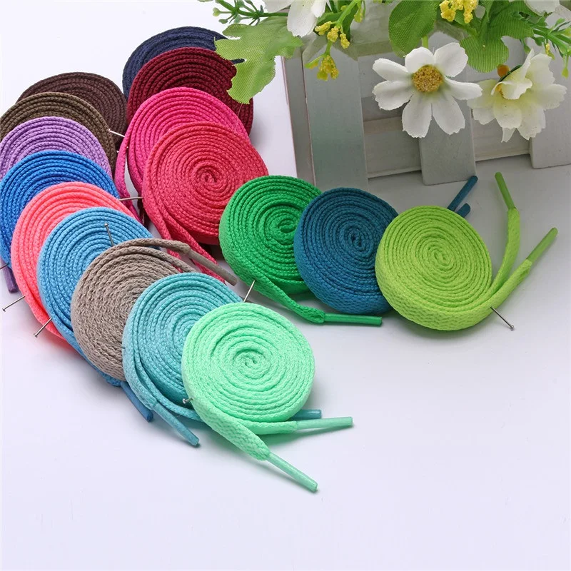 1Pair Flat Shoelaces for Sneakers 26colors Fabric Shoe Laces White Black Shoe Lace Boot Laces for Shoes Unisex Soft Shoestrings