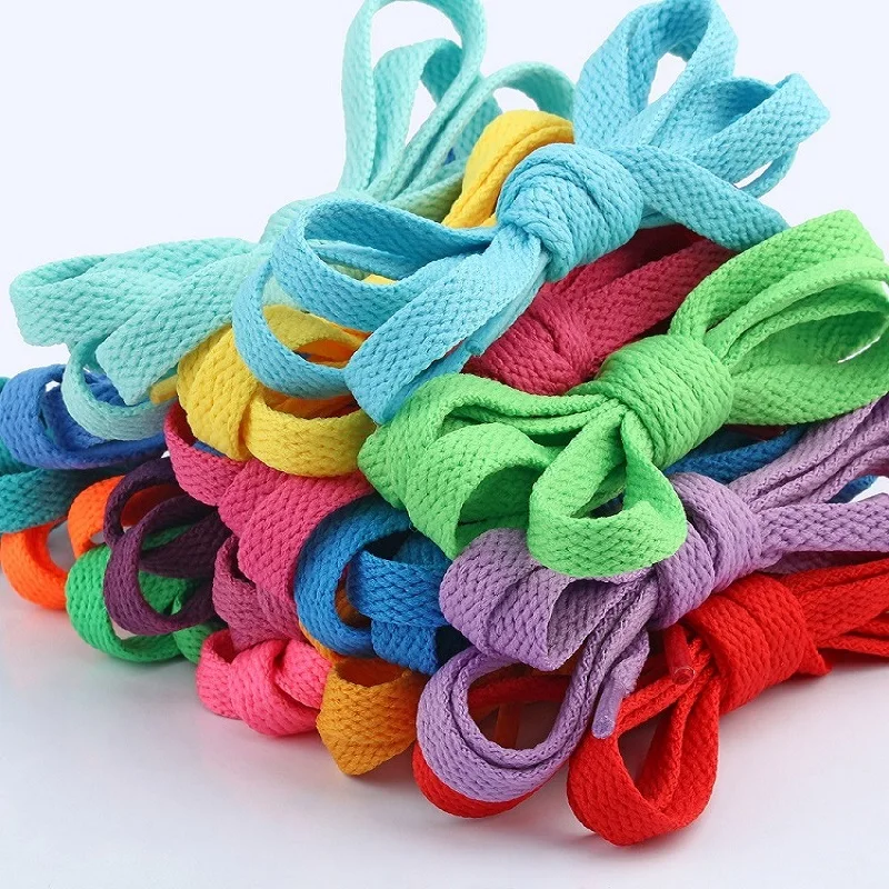 1Pair Flat Shoelaces for Sneakers 26colors Fabric Shoe Laces White Black Shoe Lace Boot Laces for Shoes Unisex Soft Shoestrings