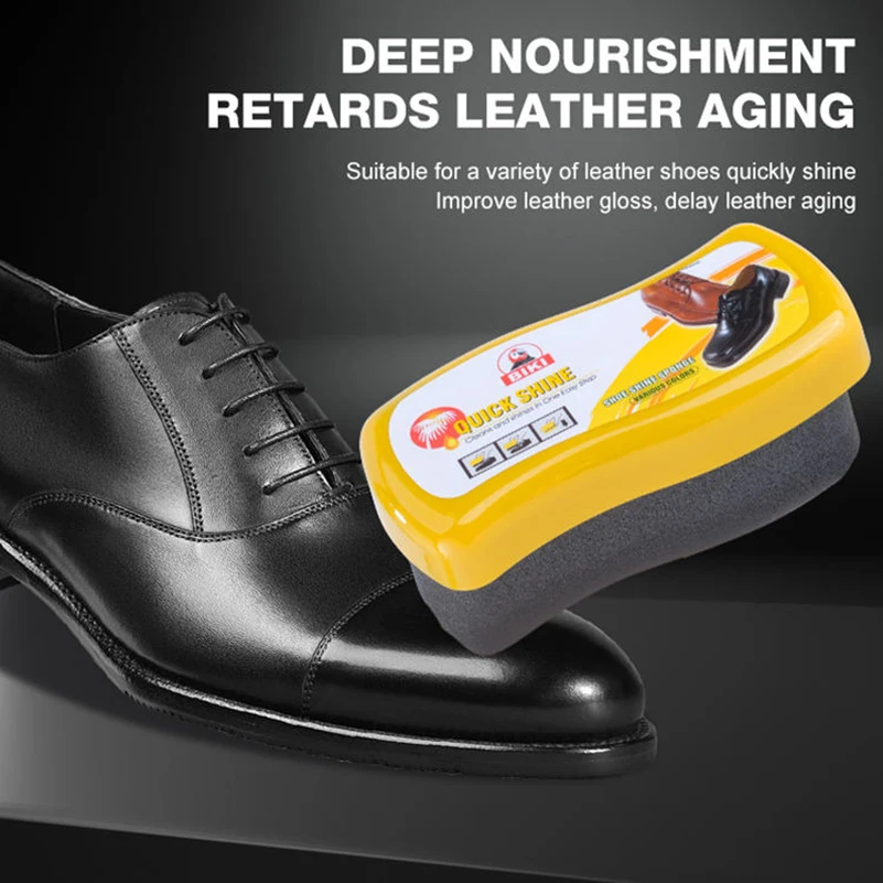 Shoe Shine Sponge,No Buffing Leather Protector,Polisher for Genuine, Synthetic, and Imitation Leather,Cleaner for Boots, Shoes,