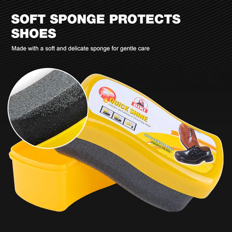 Shoe Shine Sponge,No Buffing Leather Protector,Polisher for Genuine, Synthetic, and Imitation Leather,Cleaner for Boots, Shoes,