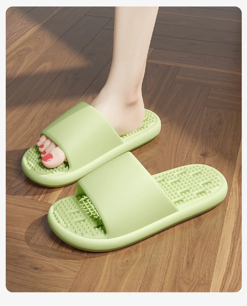Bathroom Bath Anti-Slip Slippers, All-Season Indoor Home Leakage Quick-Drying Thick-Soled Massage Breathable Cooling Slippers