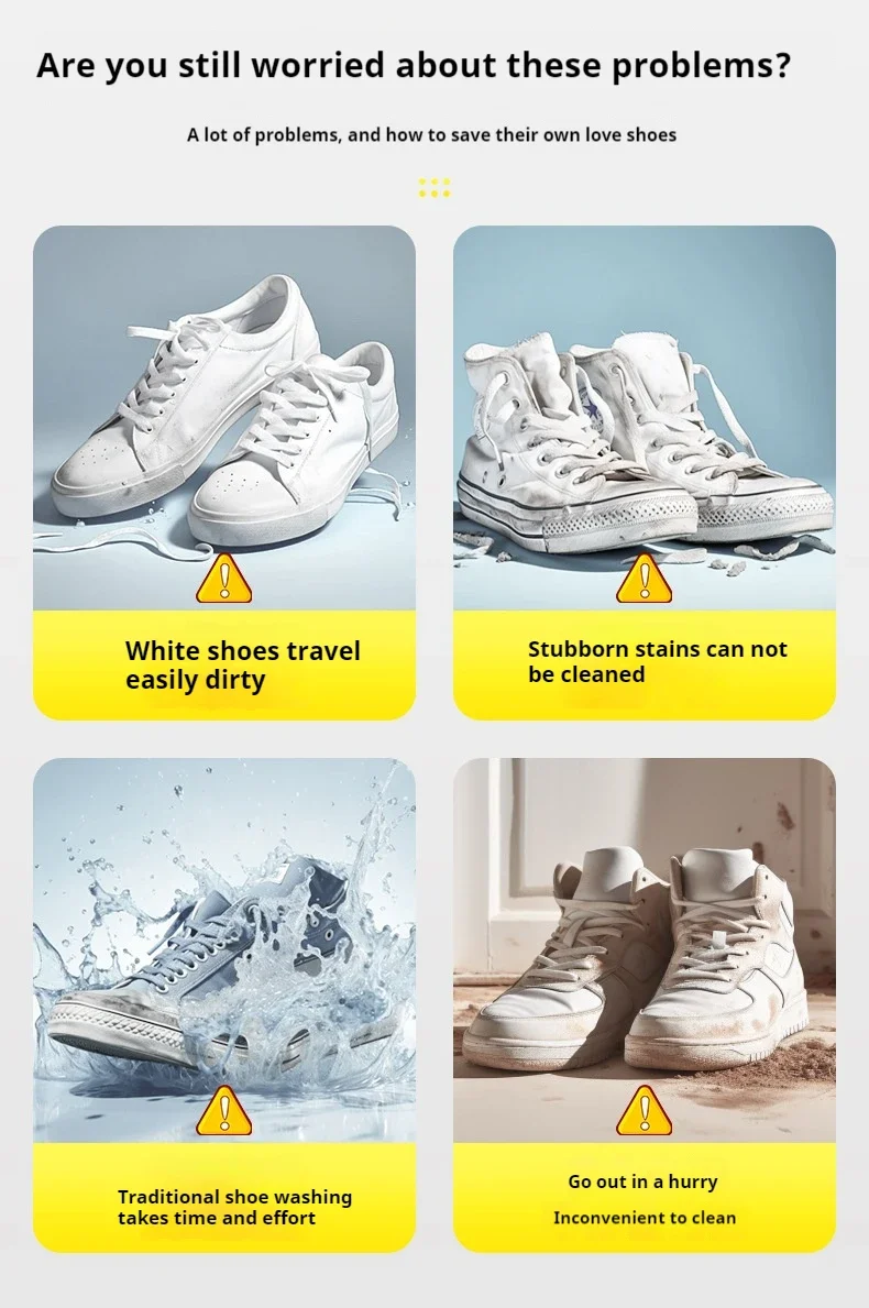 1 Set Shoes Cleaner Foam Dry Cleaning Suit 150ML Water-Free Foam Sneakers Cleaner Shoe Brush Shoe Cloth Work on White Shoe, Boot