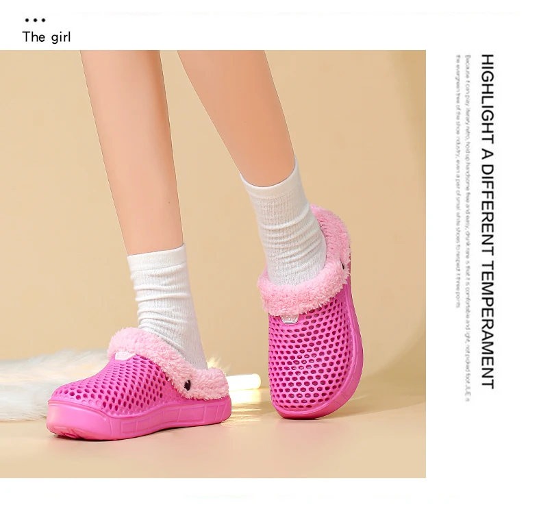 Winter Couple Fuzzy Slippers Women Men, Warm Fur Lined Mule House Shoes for Indoor Outdoor Cozy Comfortable Non-Slip Soft Slippe