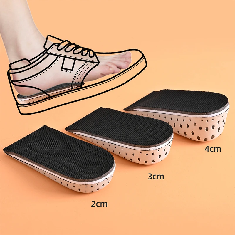 1 Pair Height Increase Insole Breathable Memory Foam Heel Lifting Inserts Shoe Lifts Shoe Pads Elevator Insoles for Unisex
