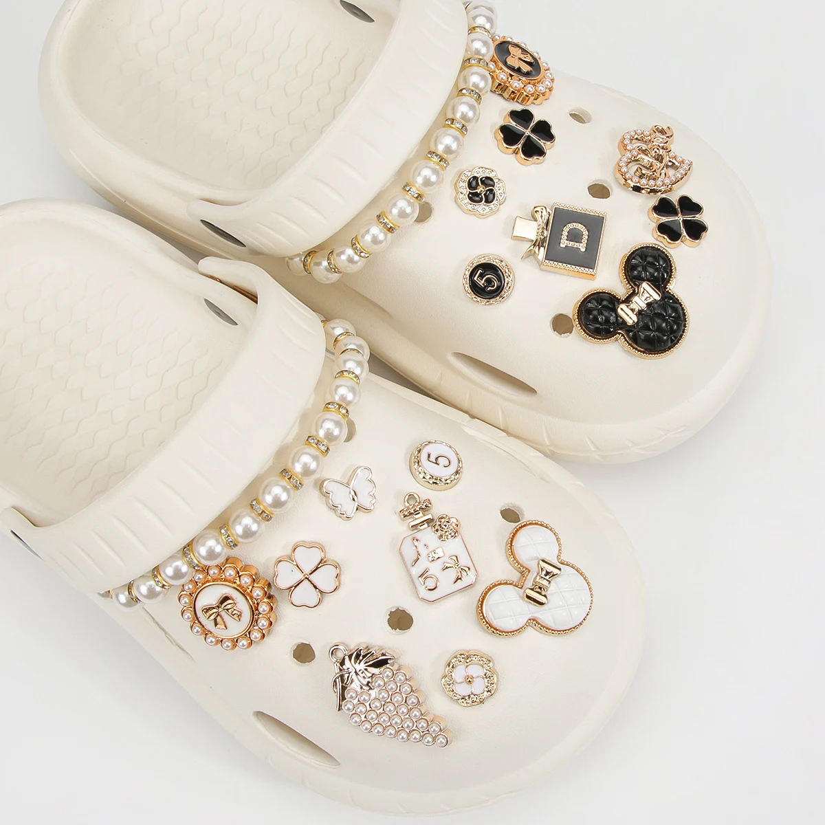 DIY Series Holey Shoes Flower Accessories Girl Shoe Accessories Kit Pearl Shoe Chain Decorations