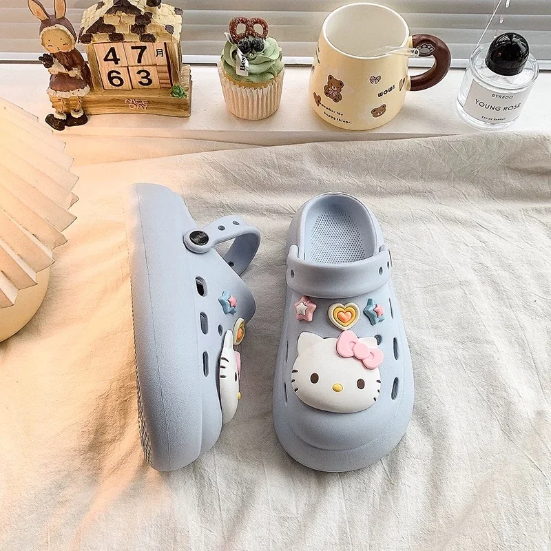 Hello Kitty Cute Shoe Charms Set Cartoon KT Cat Hole Shoes Accessories DIY Shoes Slippers & Clogs Gifts For Girls Christmas