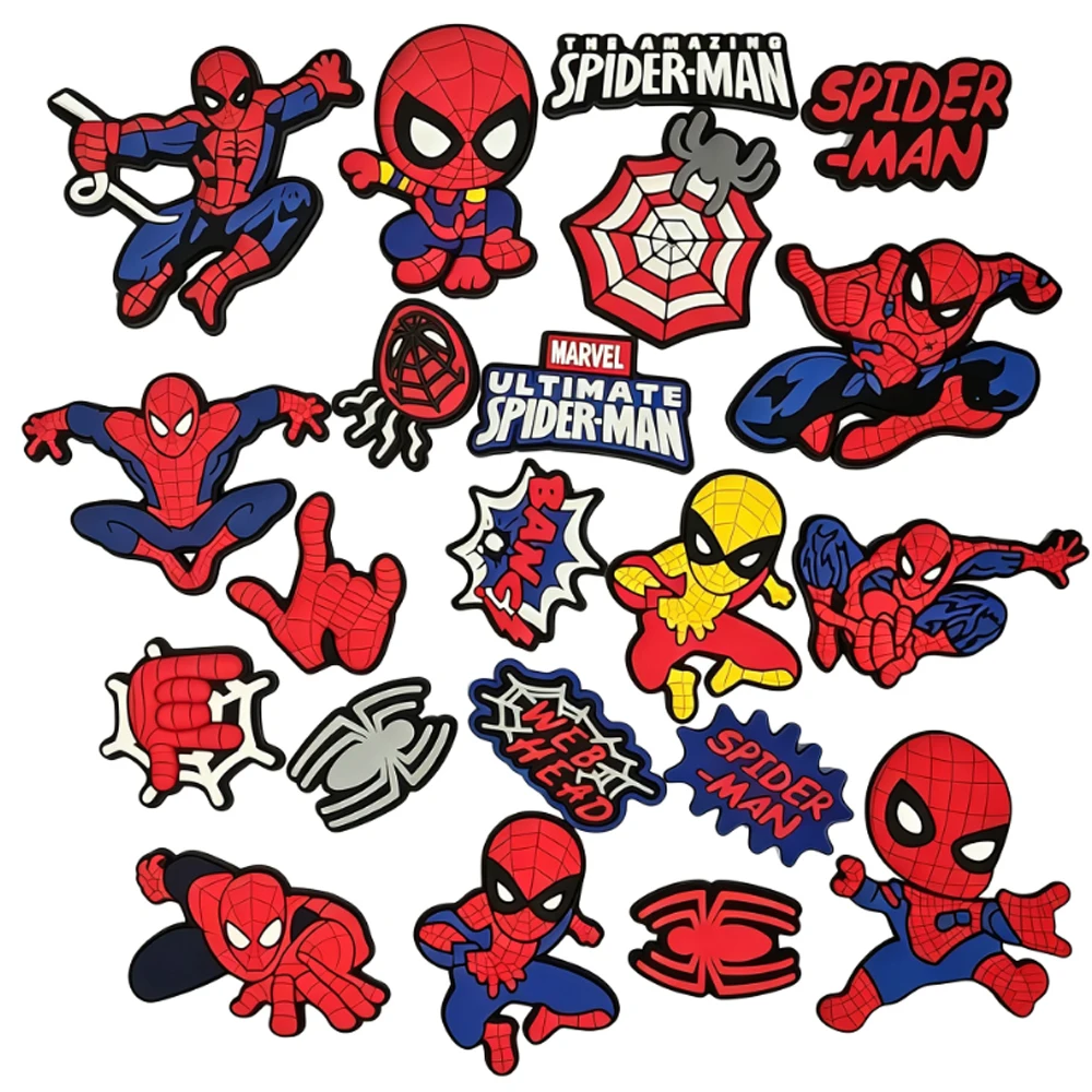 9-21PCS Cartoon Anime Heroes Character Shoe Charm Wholesale PVC Clog Wristband Decor Buckle Detachable DIY Waterproof Party Gift