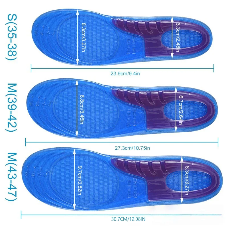 Par Orthopedic Insole Silicone Gel Foot Pads Anti Impact for Shoe