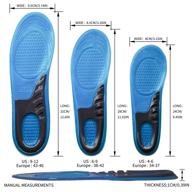 Par Orthopedic Insole Silicone Gel Foot Pads Anti Impact for Shoe