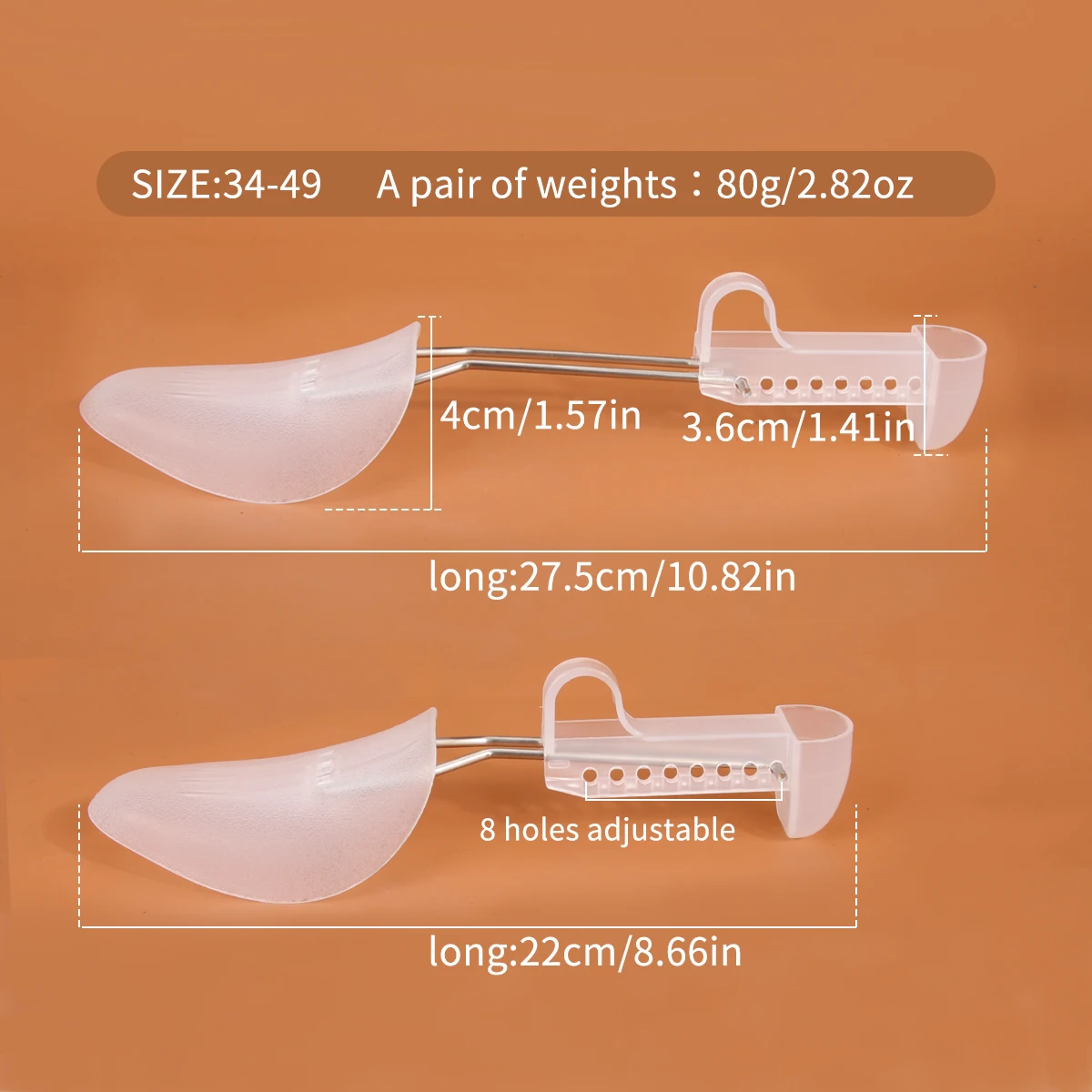 1 Pair Men and Women Plastic Shoe Tree Adjustable Shoe Stretcher Shaper Boot Holder Shoe Support (White and Black) Two Sizes