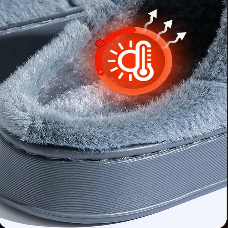 Trend Winter Couple Indoor Non-slip For Men Women Flip Flops Warm Slippers Home Slides Casual bedroom Soft Shoes Big Size 50 51
