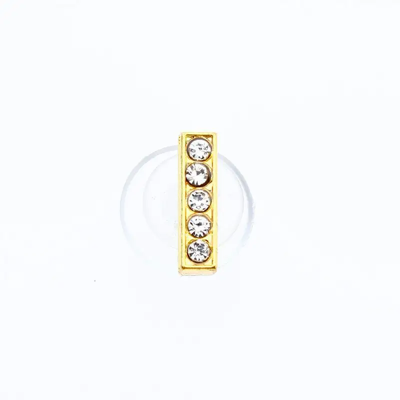 Golden Letters Crystal Diamond Alloy Charms Accessories Fashion Soft PVC Shoes Buckle Kids Decoration Design Wholesale 1Pcs