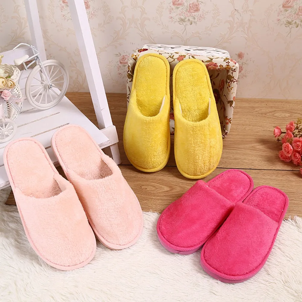 Men's Winter Slippers Warm Bedroom Plush Shoes Home Floor Soft Indoors Thin Velvet Solid Color Non Slip Half Drag Slipper