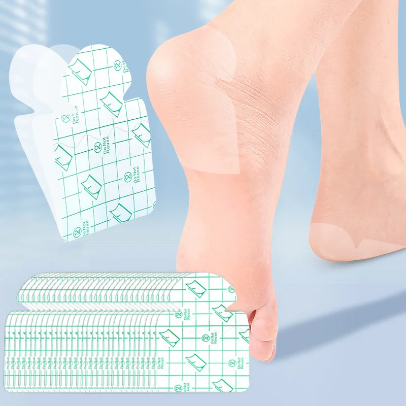 30 Pieces of Invisible Anti-Moisture Heel Pads, Breathable Cushioning Pads, Moisturizing and Repairing for Dry Cracked Heels, Heel Protection Pads, Skin-Friendly Soft Patches, Sensitive Beige Diabetic Foot Care