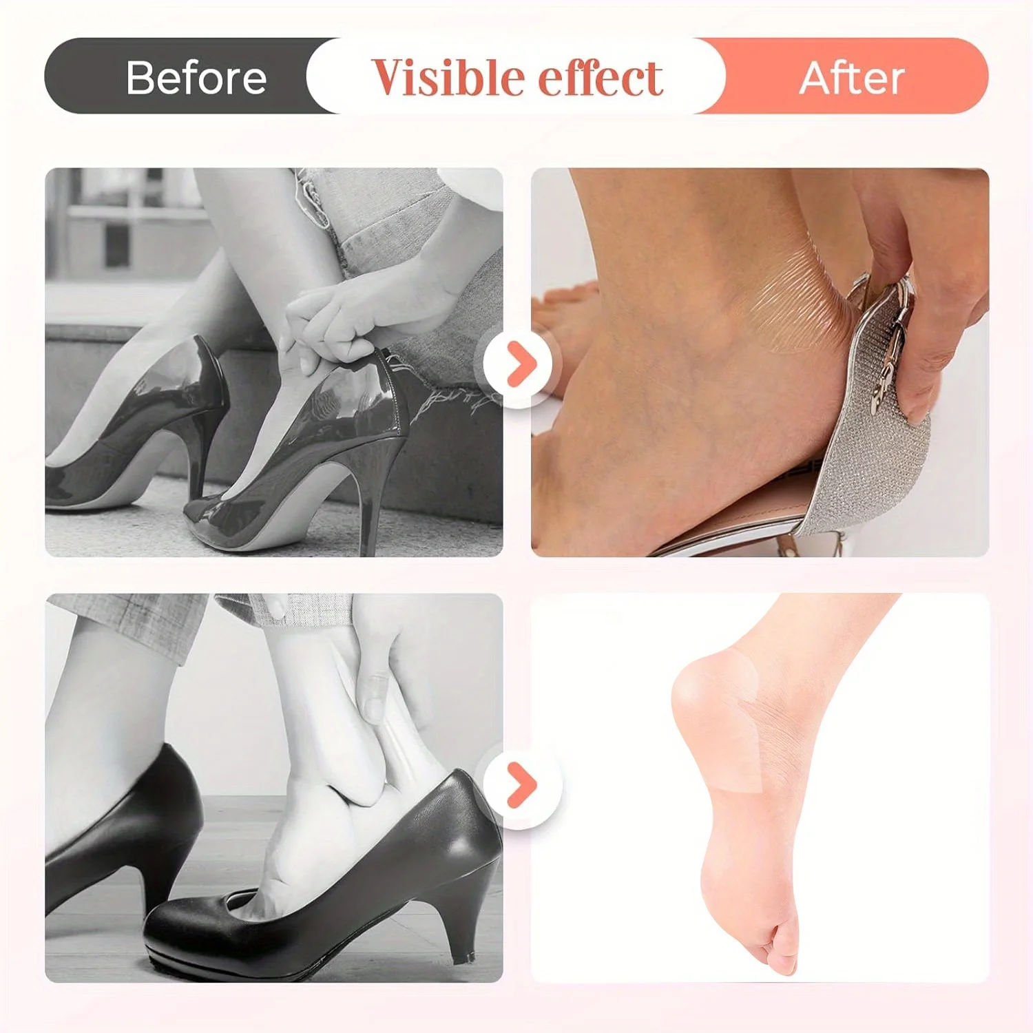 30 Pieces of Invisible Anti-Moisture Heel Pads, Breathable Cushioning Pads, Moisturizing and Repairing for Dry Cracked Heels, Heel Protection Pads, Skin-Friendly Soft Patches, Sensitive Beige Diabetic Foot Care
