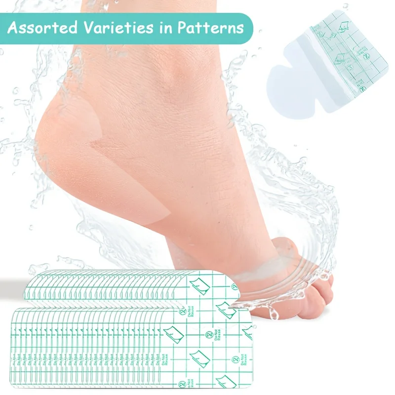 30 Pieces of Invisible Anti-Moisture Heel Pads, Breathable Cushioning Pads, Moisturizing and Repairing for Dry Cracked Heels, Heel Protection Pads, Skin-Friendly Soft Patches, Sensitive Beige Diabetic Foot Care