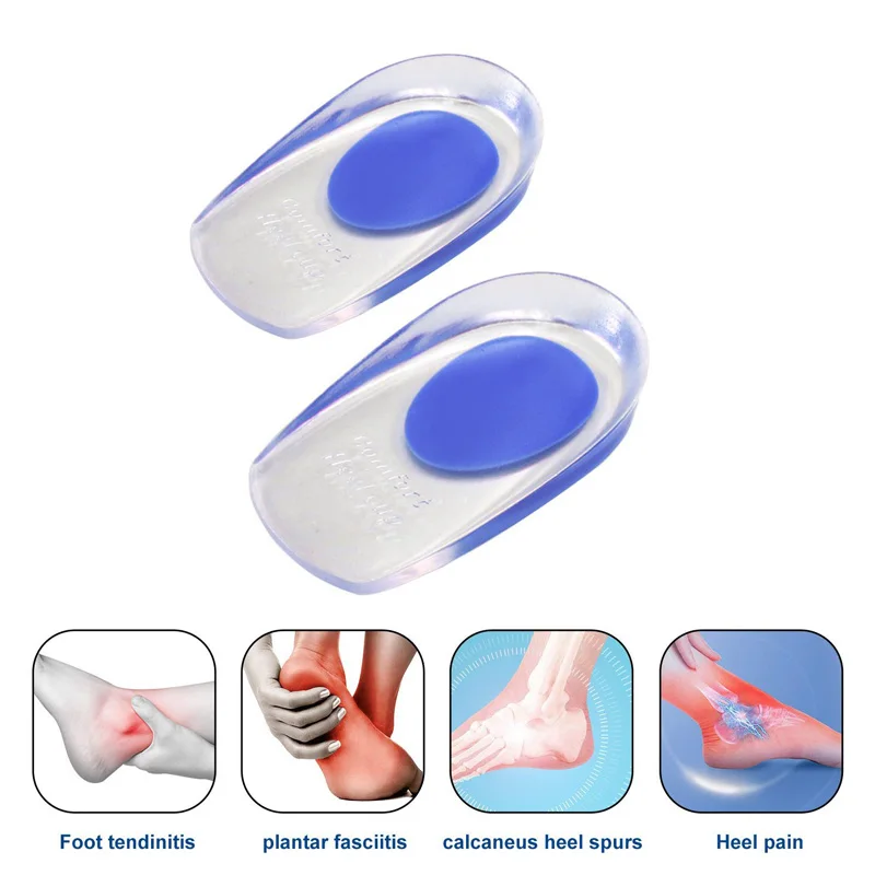 2Pcs Silicone Heel Pads Plantar Fasciitis Man Heel Spur Silicone Gel Heel Cups Heel Pain Heel For Shoes Foot Silicone Foot Pad