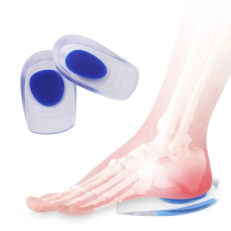 2Pcs Silicone Heel Pads Plantar Fasciitis Man Heel Spur Silicone Gel Heel Cups Heel Pain Heel For Shoes Foot Silicone Foot Pad