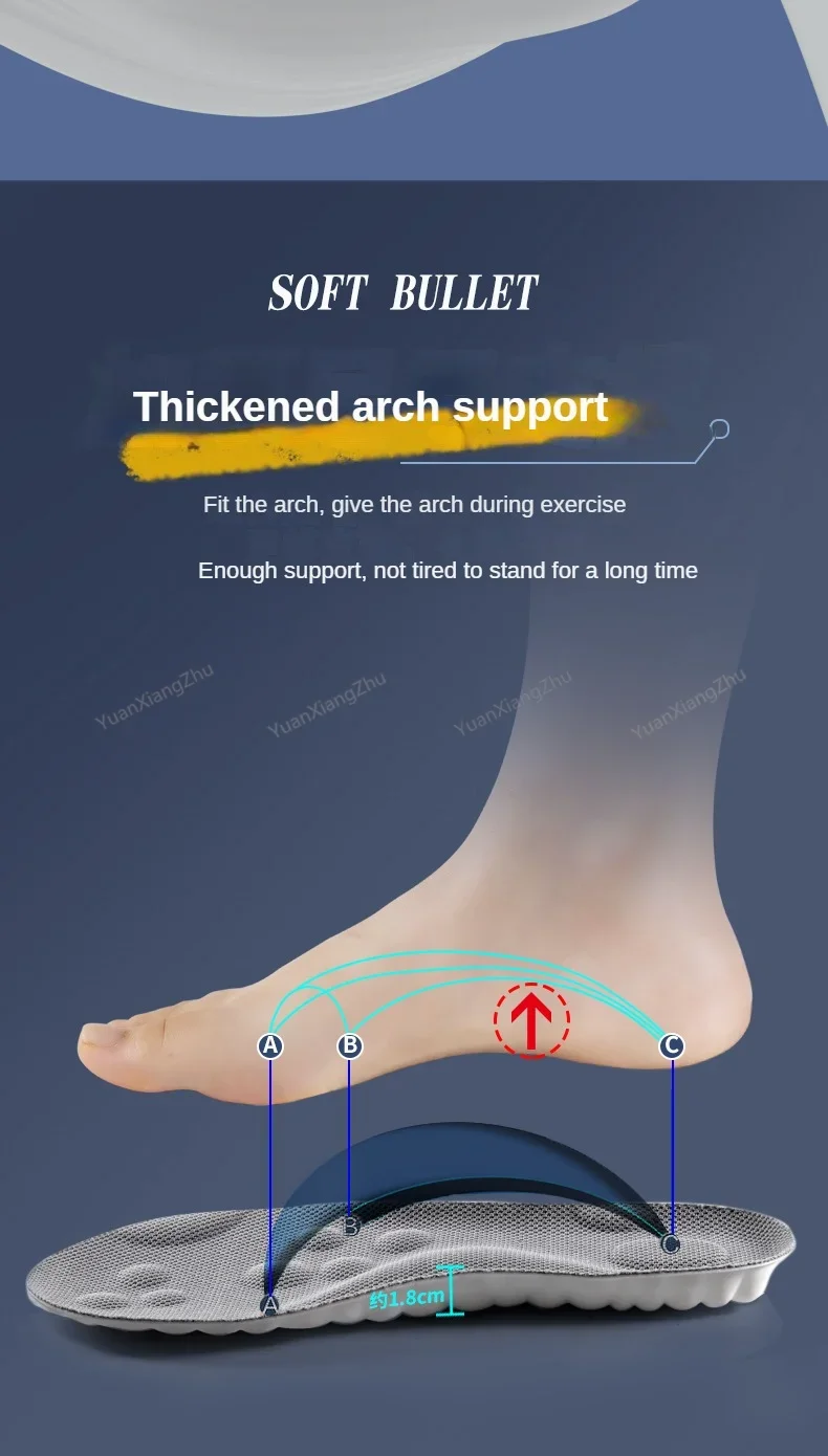 4D Foot Massage Insole Unisex Shock-Absorbing Sports Insoles Breathable and Comfortable Running Insoles 1Pair/2Pair