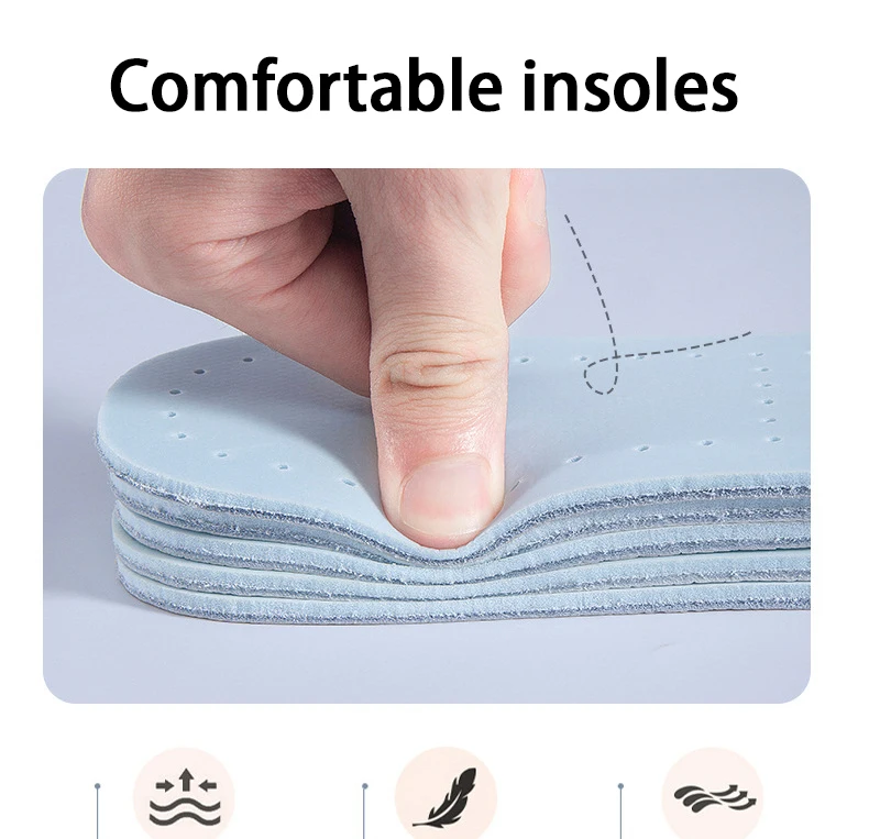 1Pair/2Pair Leather Insoles Breathable Sports Insole Latex Elastic Shoe Sole Men and Women Comfortable Shoe Pads