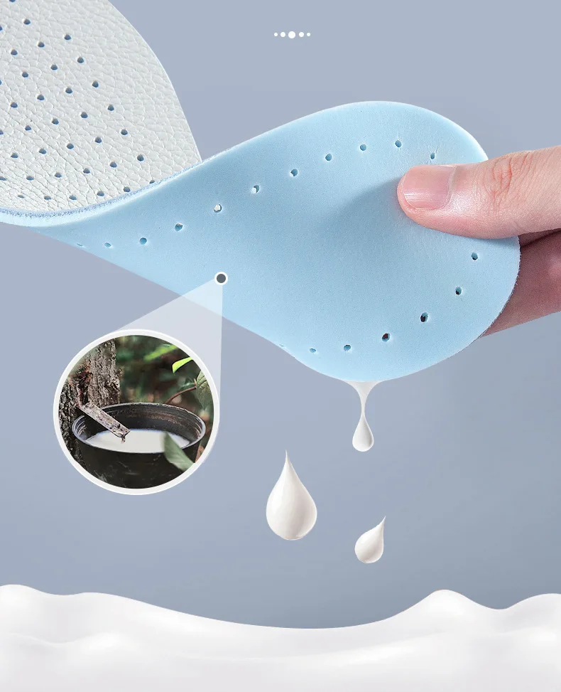 1Pair/2Pair Leather Insoles Breathable Sports Insole Latex Elastic Shoe Sole Men and Women Comfortable Shoe Pads