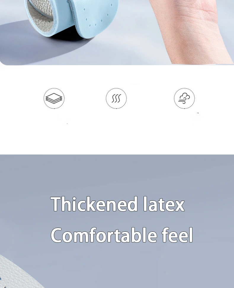 1Pair/2Pair Leather Insoles Breathable Sports Insole Latex Elastic Shoe Sole Men and Women Comfortable Shoe Pads