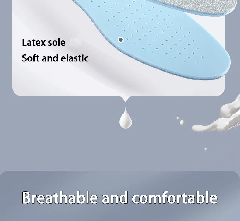 1Pair/2Pair Leather Insoles Breathable Sports Insole Latex Elastic Shoe Sole Men and Women Comfortable Shoe Pads