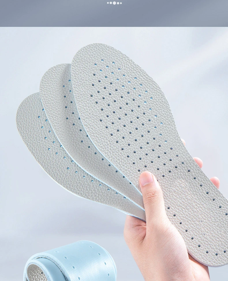 1Pair/2Pair Leather Insoles Breathable Sports Insole Latex Elastic Shoe Sole Men and Women Comfortable Shoe Pads