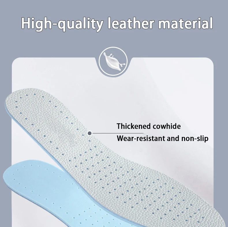 1Pair/2Pair Leather Insoles Breathable Sports Insole Latex Elastic Shoe Sole Men and Women Comfortable Shoe Pads