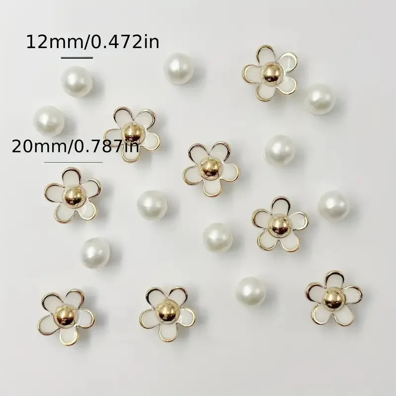 3D Cute Daisy Pearl Shoe Charms Set for Slide Sandals Garden Shoes DIY Clogs Decoration Shoe Buckle Pins Shoe Decoration Gifts