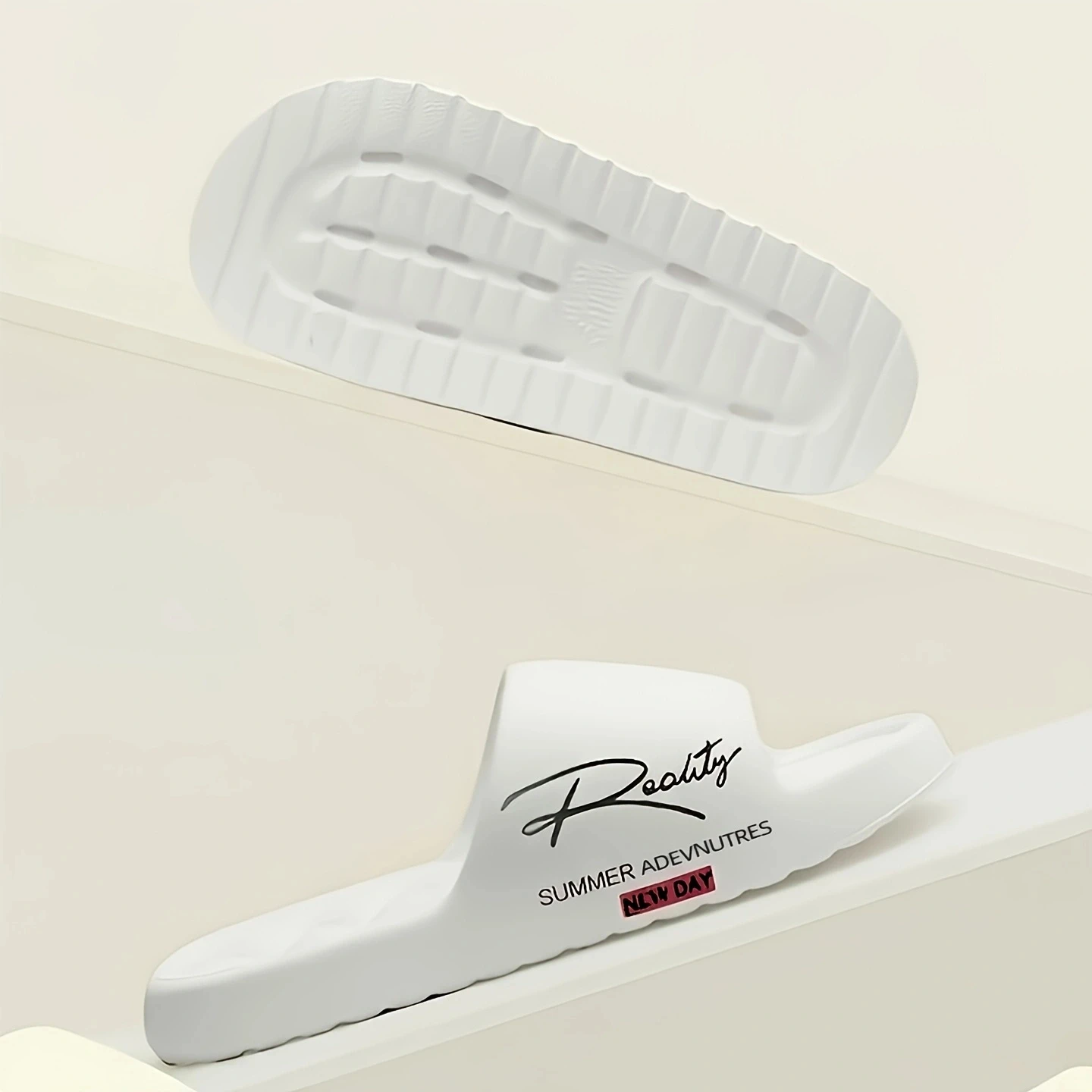Men Letter Print EVA Home Slippers Diamond Soft Insole Non Slip Thick Sole Indoor Bathroom Slides