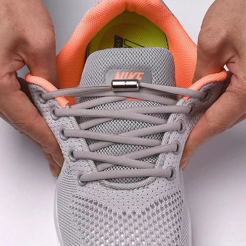 No Tie Shoelaces Elastic Shoe laces Sneakers shoelace Metal Lock Lazy Laces for Kids and Adult One size fits all shoe