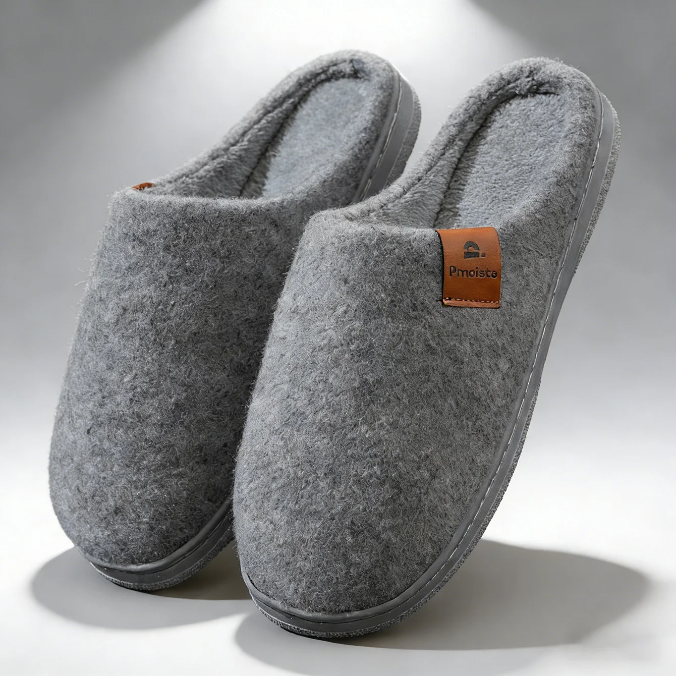 Winter Men Felt Platform House Slippers Ultra Warm Cushion Cozy Living Non-Slip TPR Outdoor Indoor House